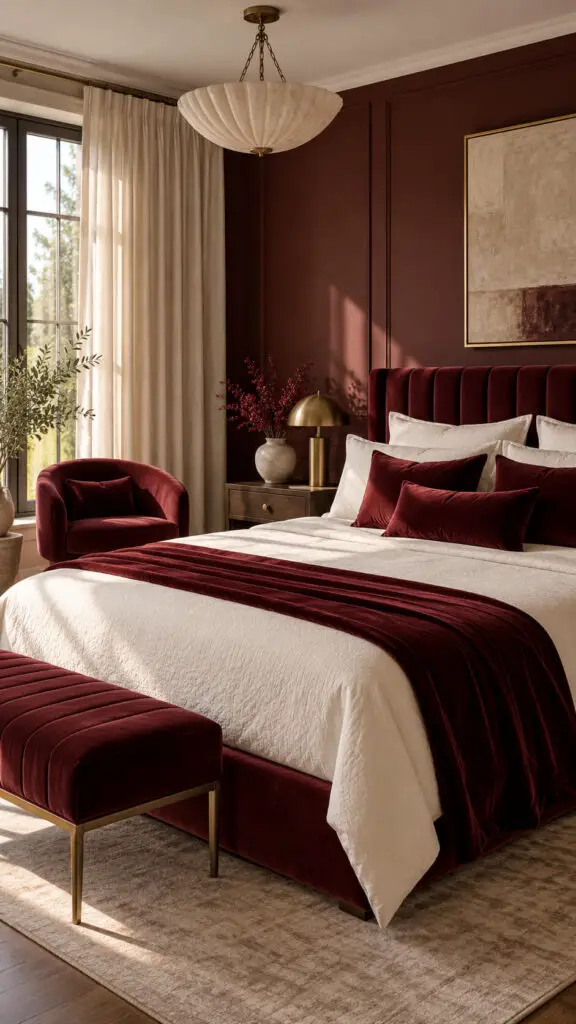 Burgundy Velvet Bedroom