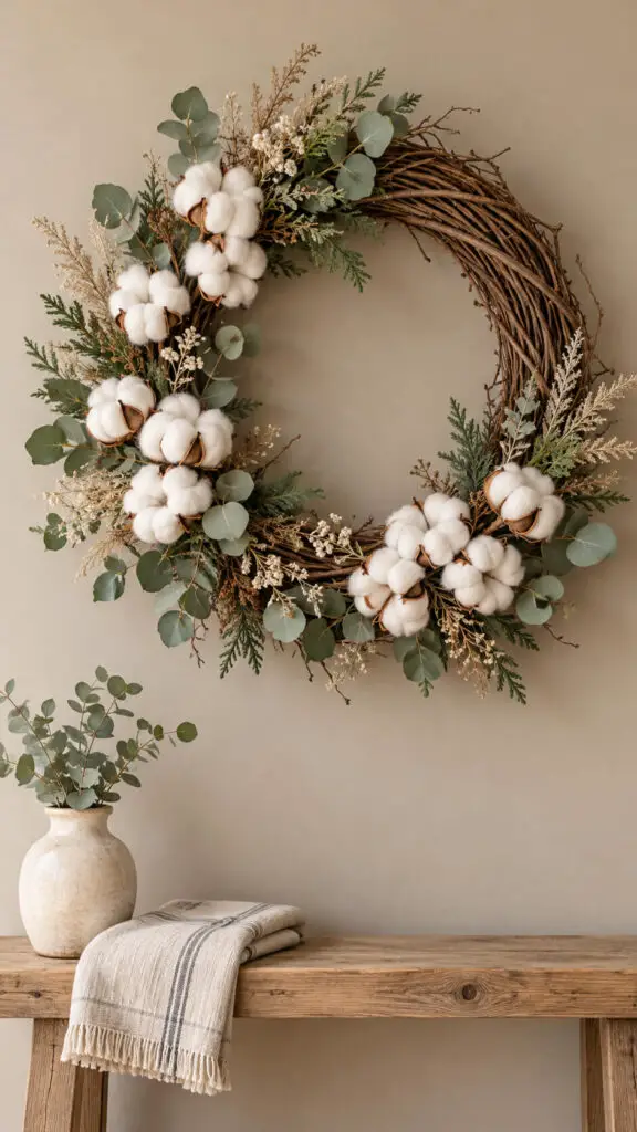 Cotton Stem Winter Wreath