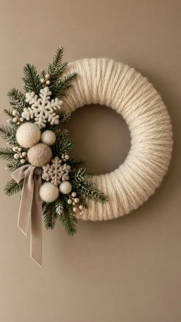 Cozy Yarn Winter Wreath