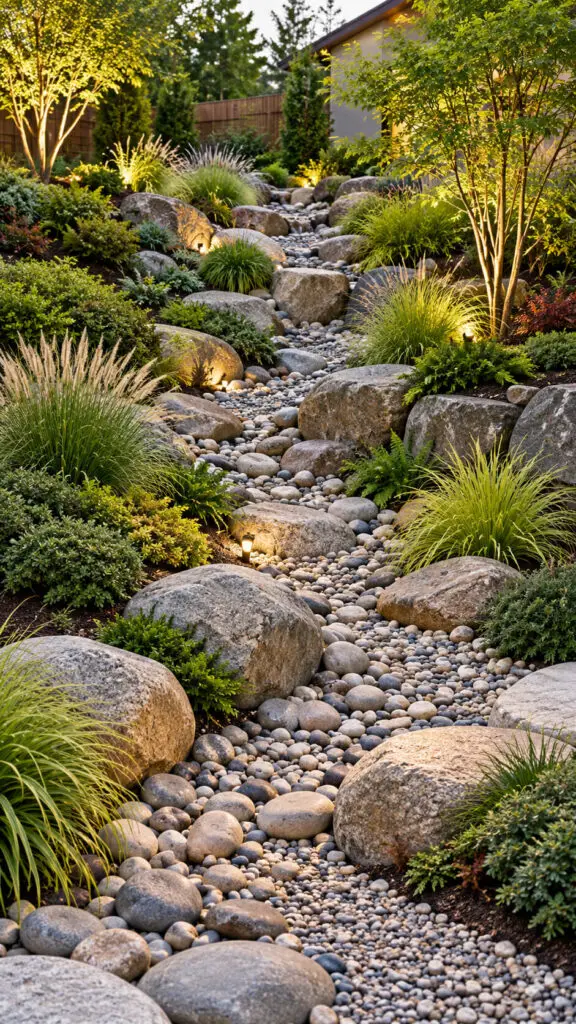Creek Sloped Backyard