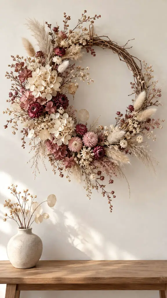 Dried Floral Winter Wreath