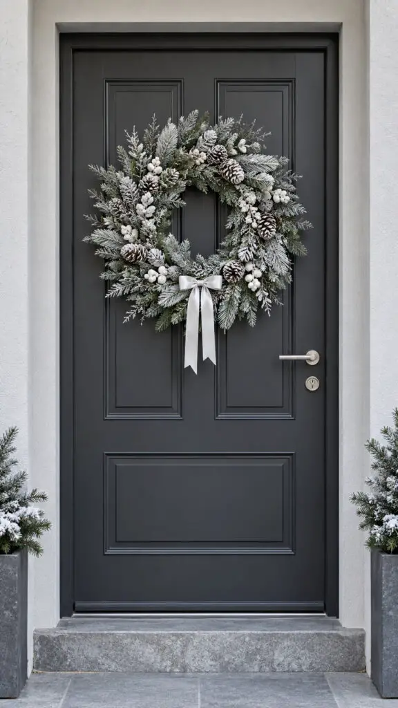 Frosted winter wreath