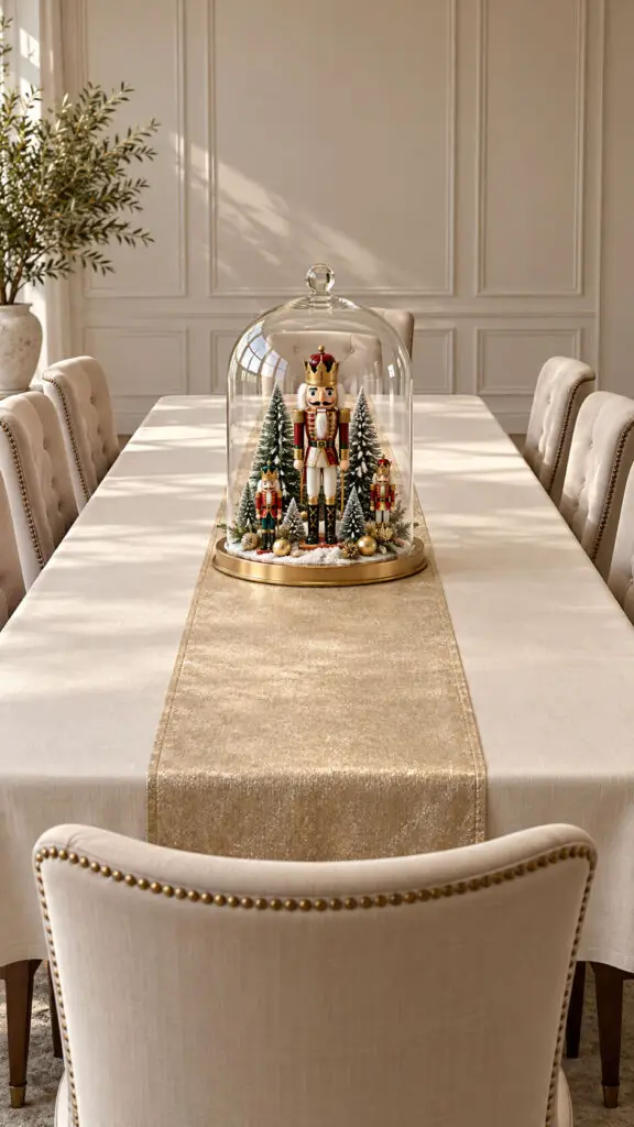 Glass Cloche Nutcracker Centerpiece
