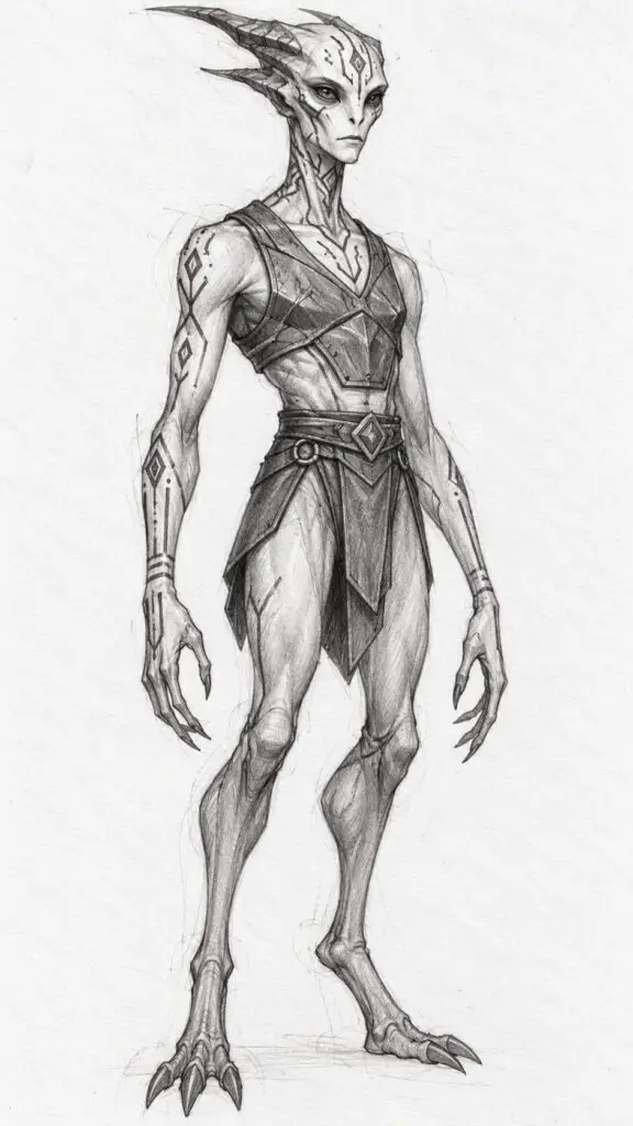 Graphite Alien Warrior Character Study