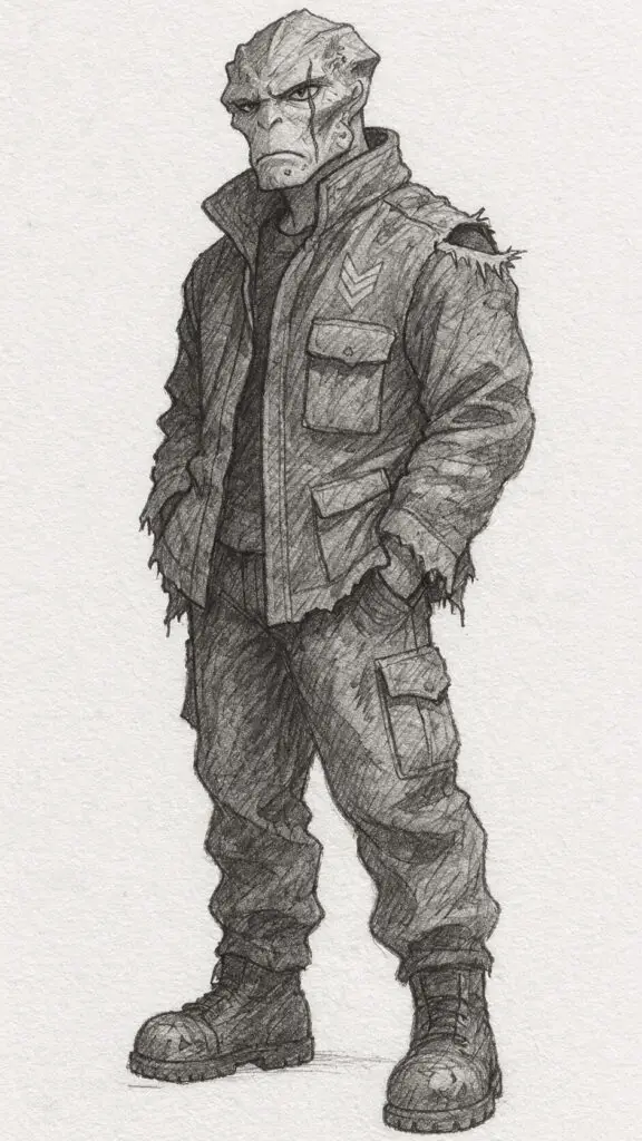 Gritty Alien Soldier Sketch
