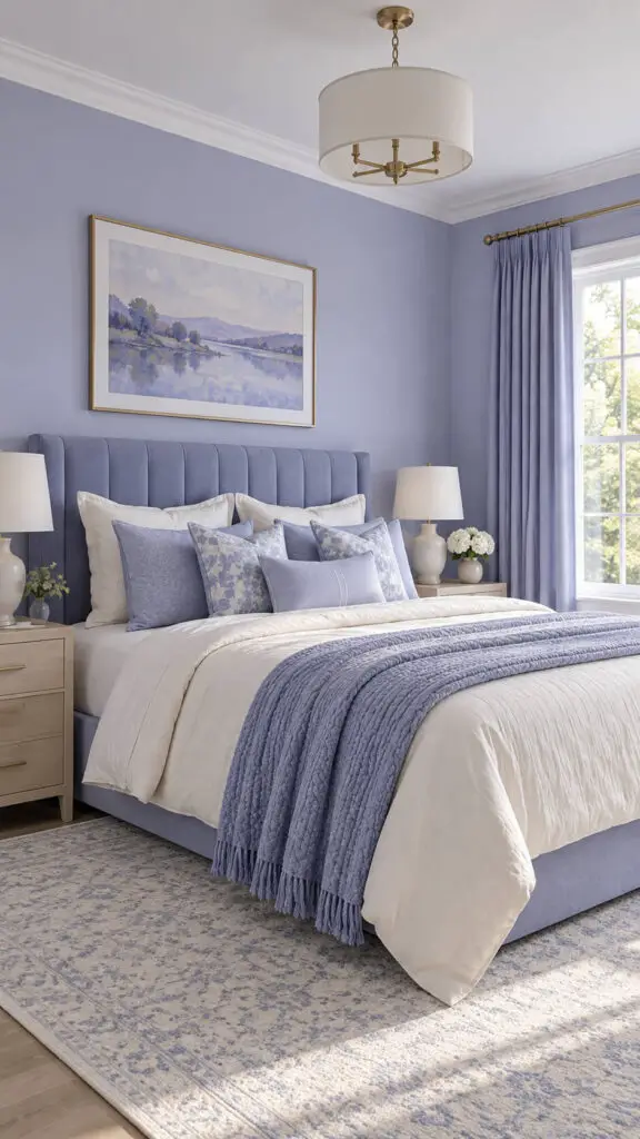 Layered Periwinkle Bedroom
