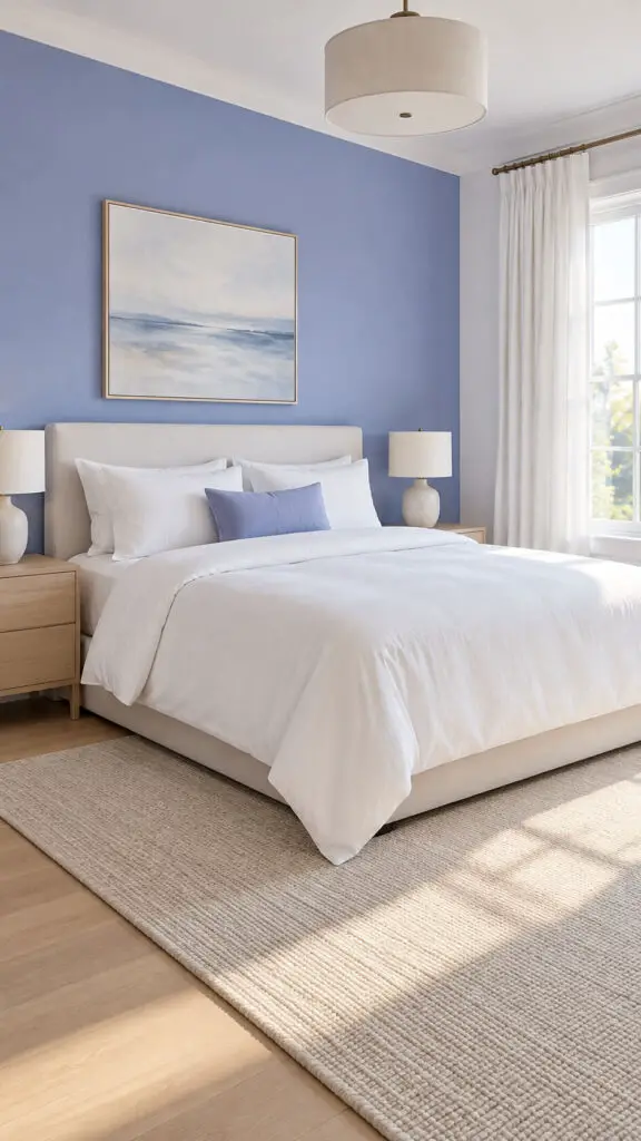 Minimalist Periwinkle Bedroom