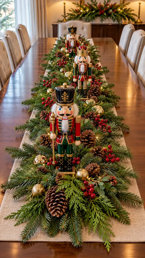 Nutcracker Evergreen Garland Centerpiece
