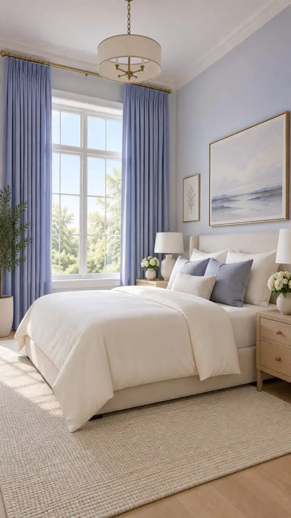 Periwinkle Curtain Bedroom