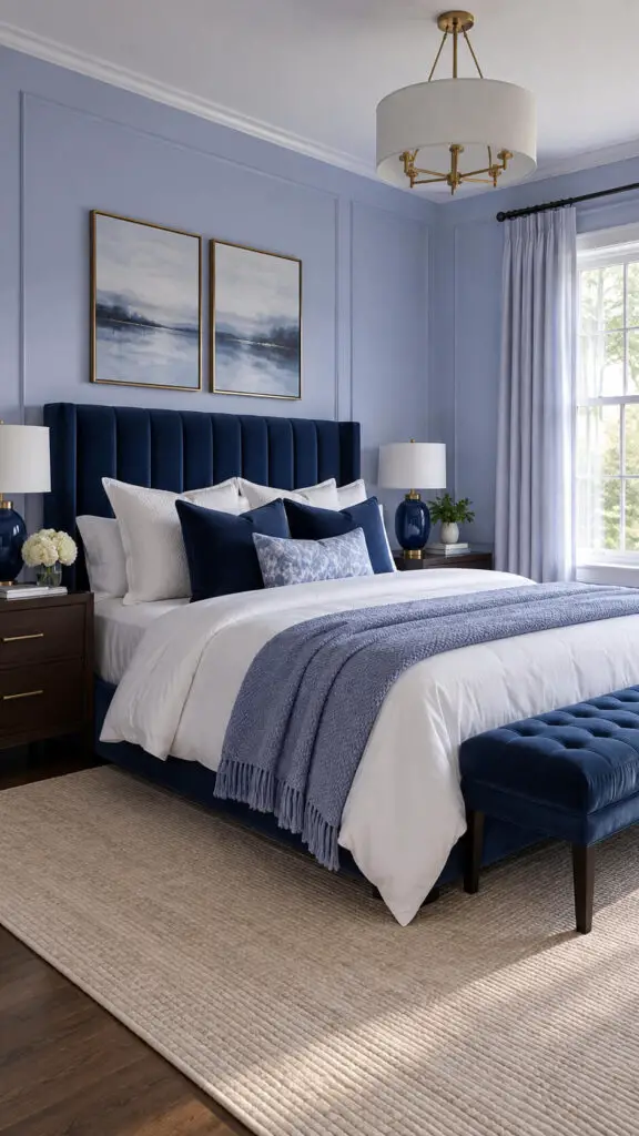 Periwinkle Dark Blue Bedroom