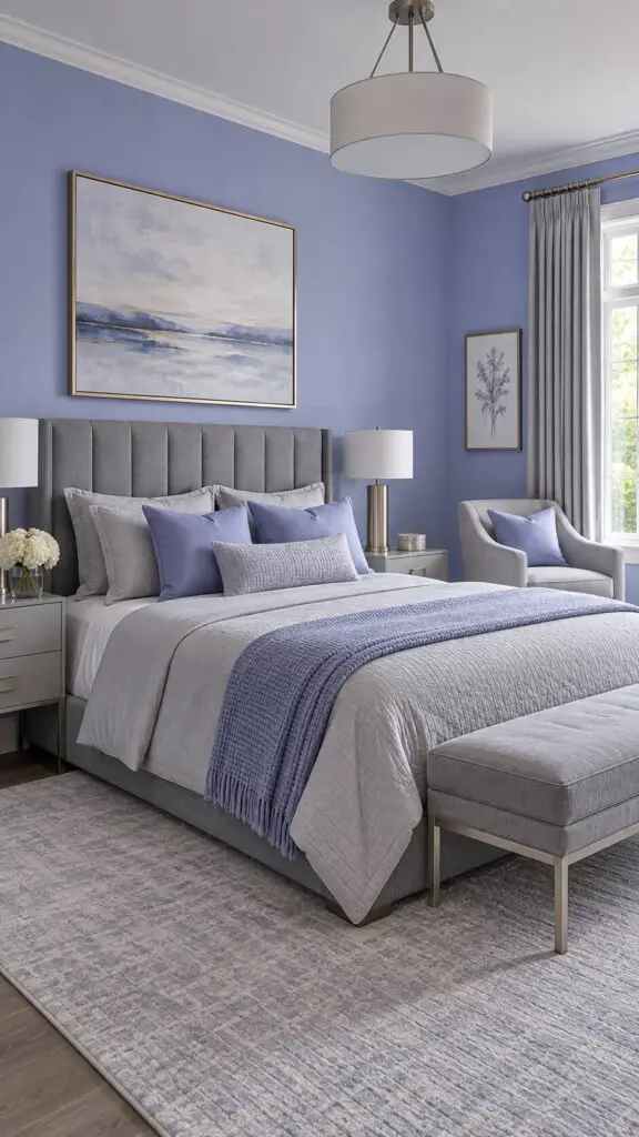 Periwinkle Gray Bedroom