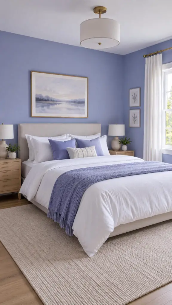 Periwinkle Painted Bedroom