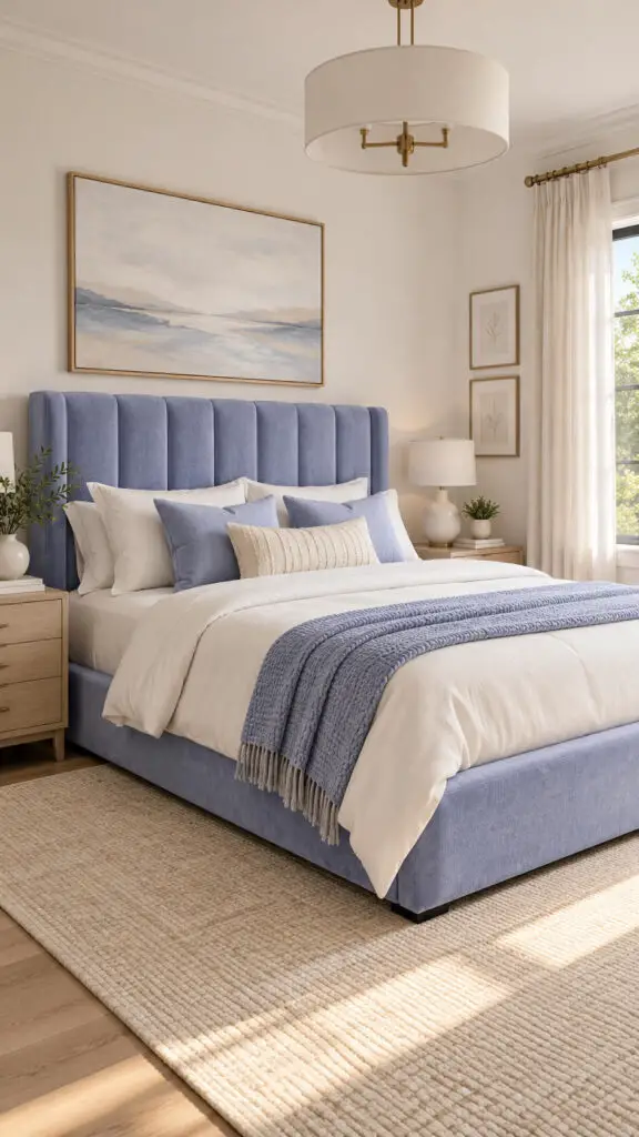 Periwinkle Upholstered Bed