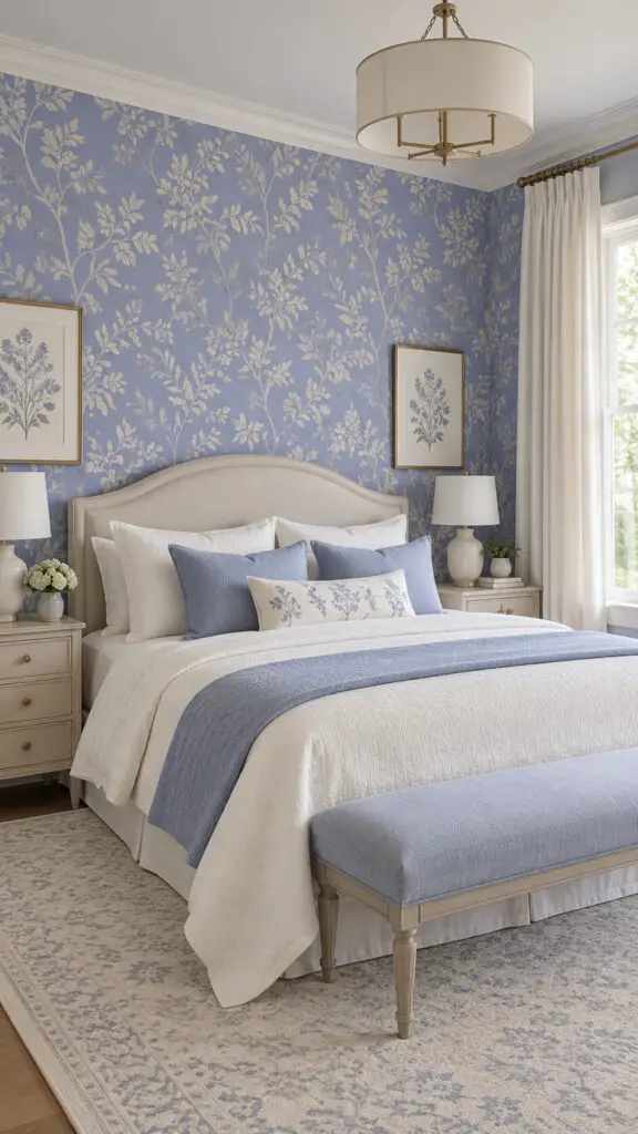 Periwinkle Wallpaper Bedroom
