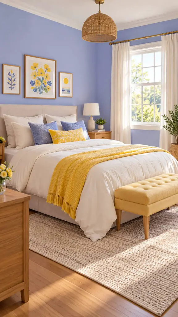 Periwinkle Yellow Bedroom