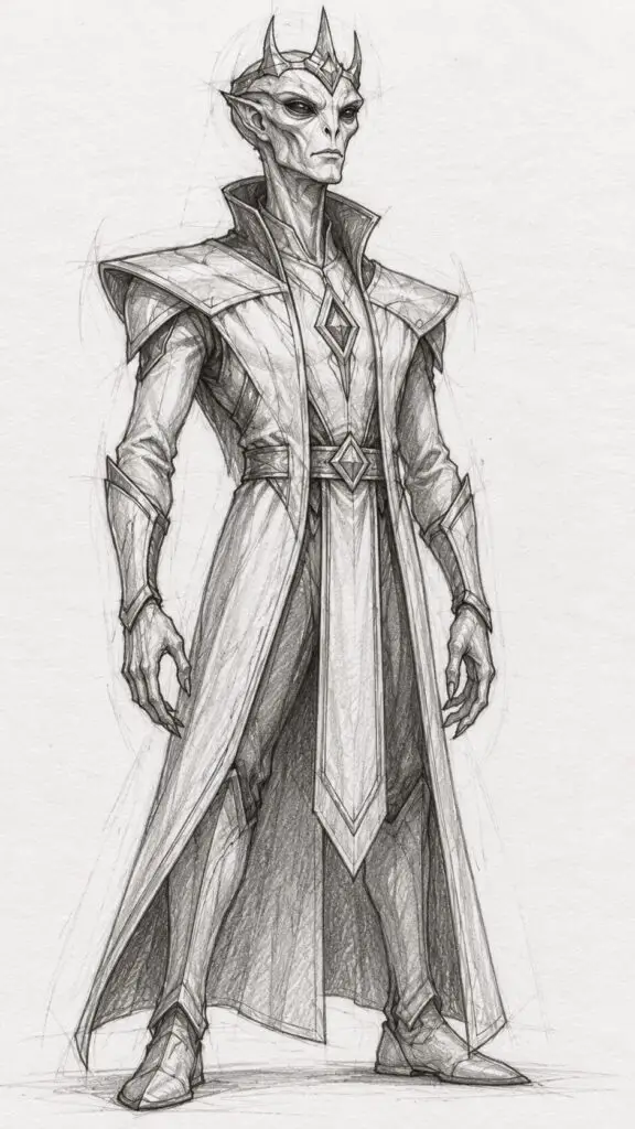 Regal Alien King Concept Sketch