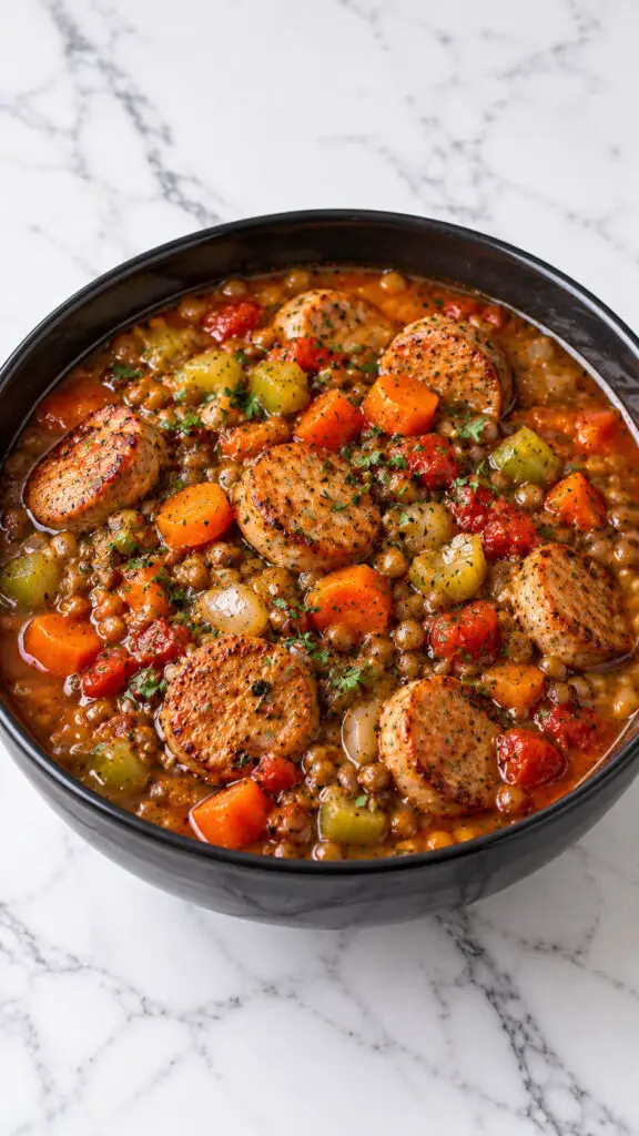 Rustic Lentil and Sausage Stew