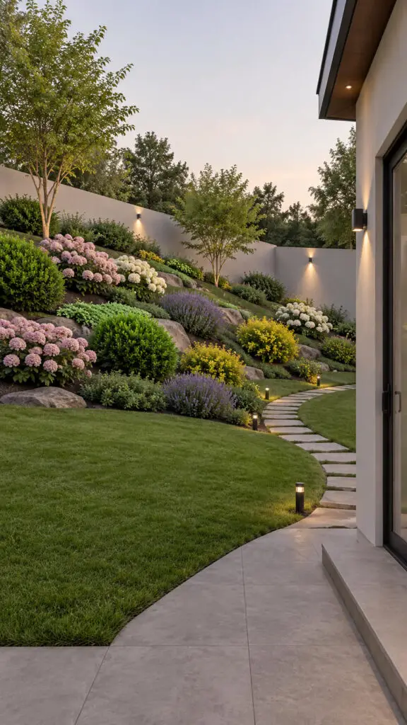 Sloped Backyard Flowering Shrubs