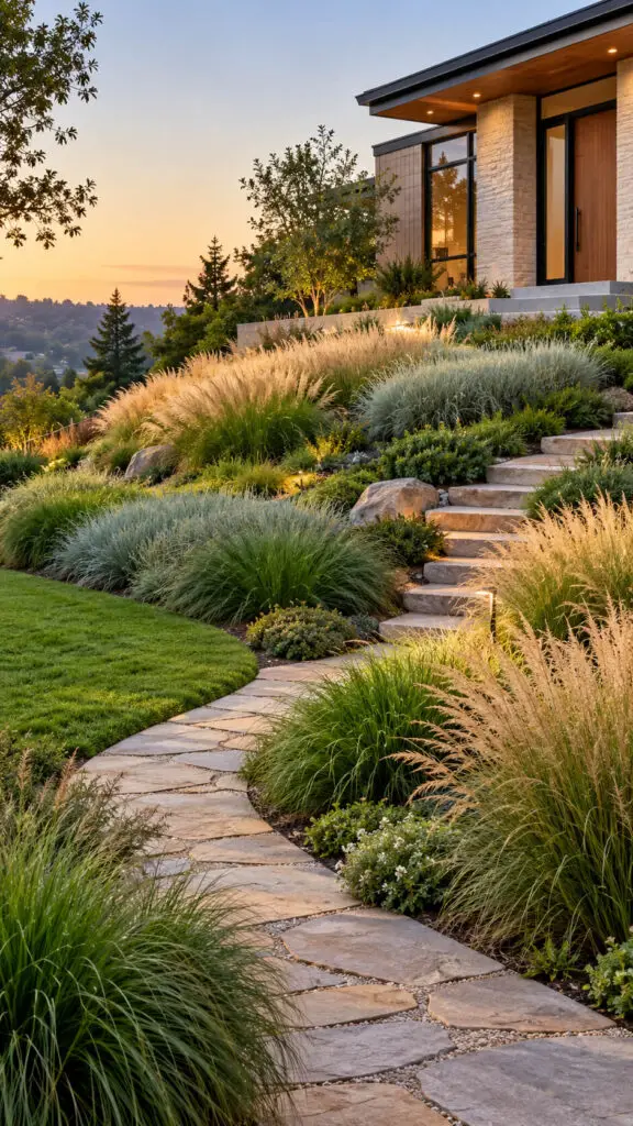 Sloped Backyard Grasses