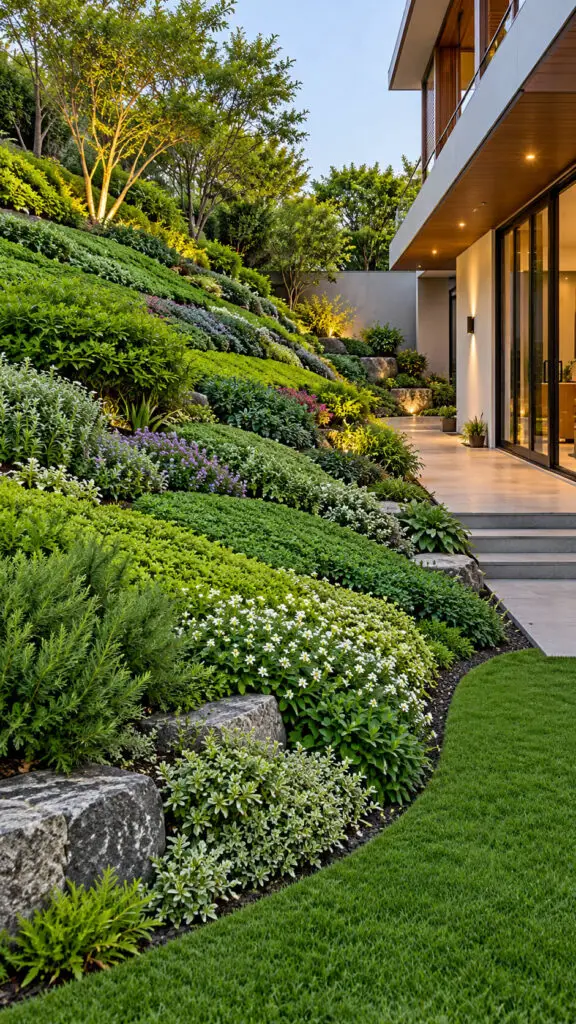 Sloped Backyard Groundcovers