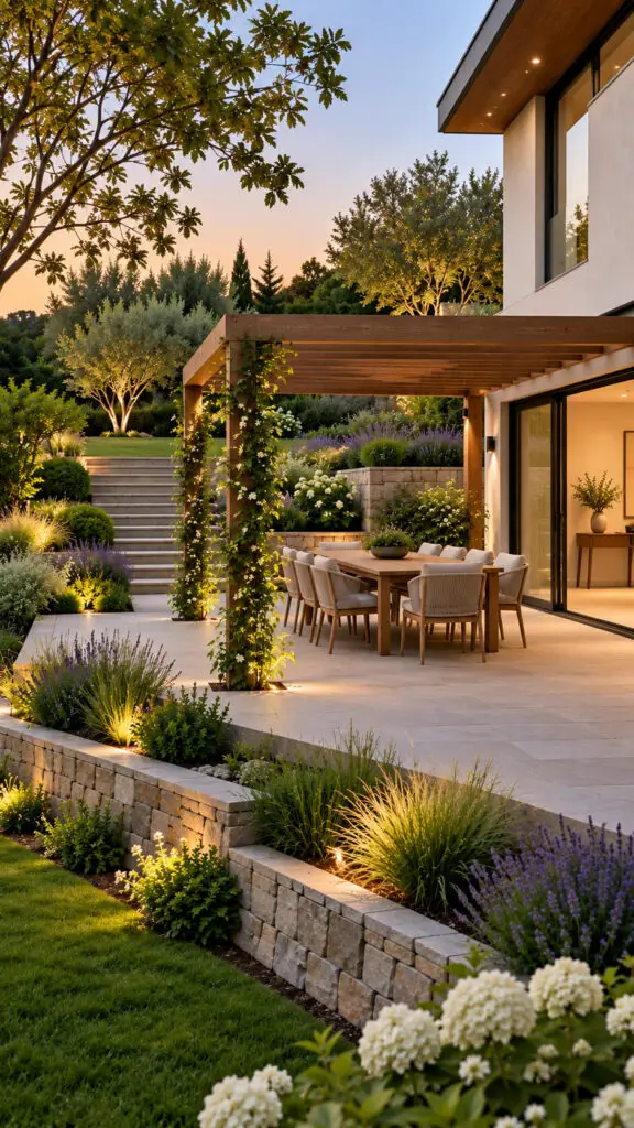 Sloped Backyard Pergola