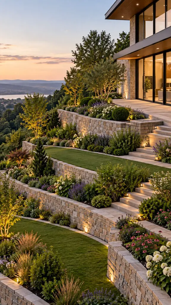 Sloped Backyard Terraces