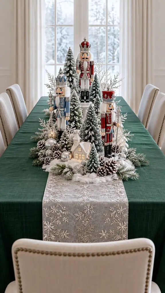 Snowy Nutcracker Centerpiece