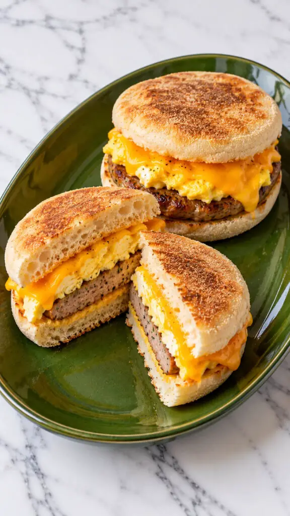 Turkey Sausage Breakfast Sandwiches