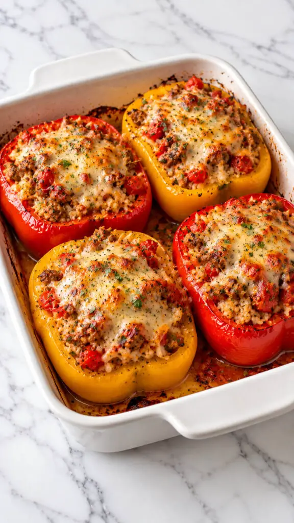 Turkey Sausage Stuffed Peppers