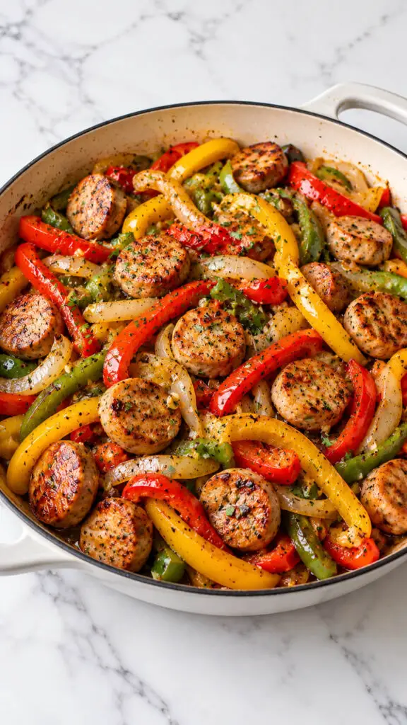 Turkey Sausage and Peppers Skillet