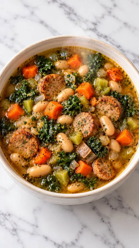 Turkey Sausage and White Bean Soup