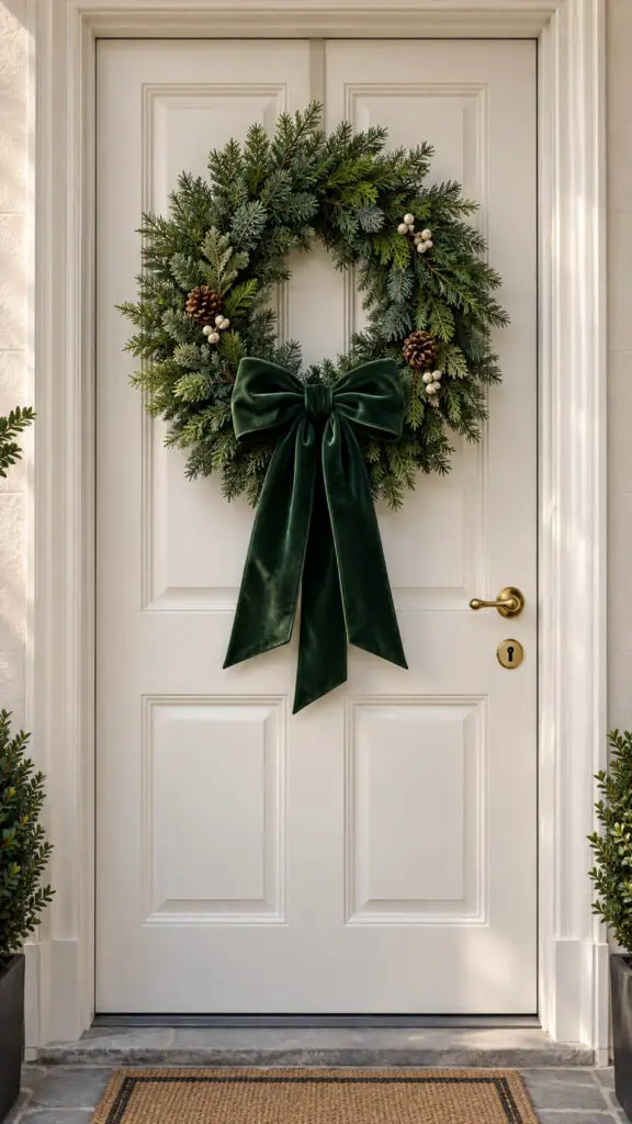 Velvet Bow Winter Wreath