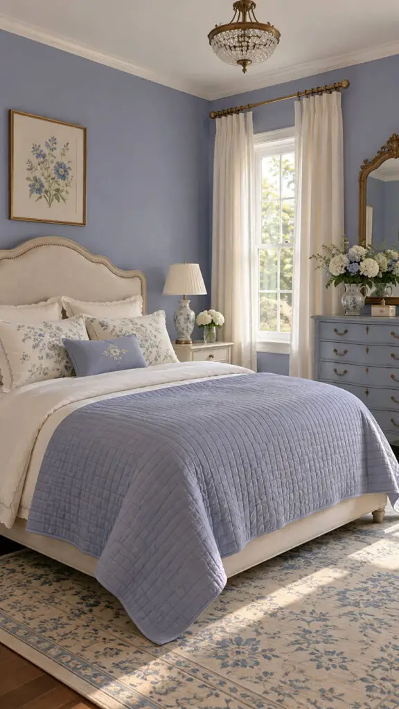 Vintage Periwinkle Bedroom