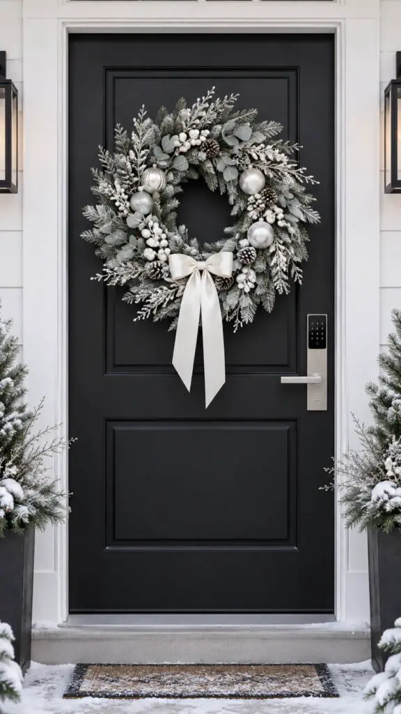 White Silver Winter Wreath