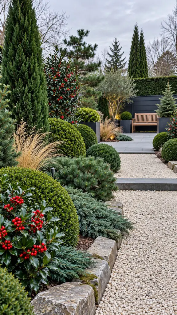 Winter Evergreen Garden